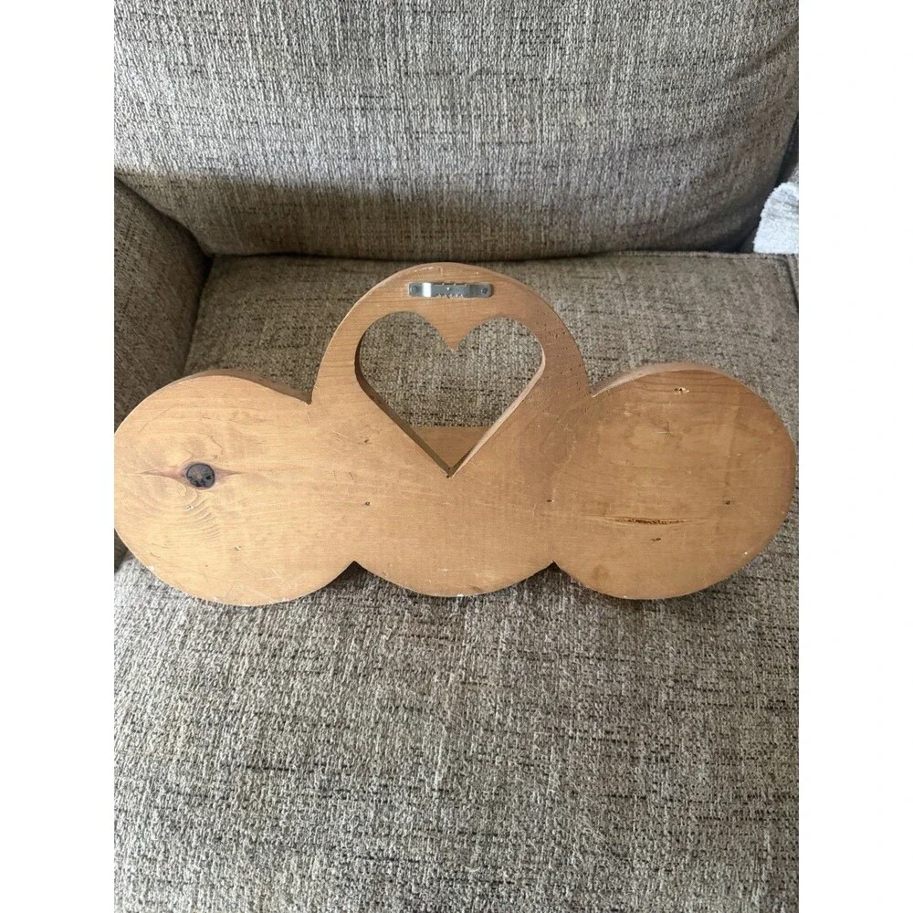Cottage Core Wooden Wall Shelf Brown Heart Cutout Wall Mount 18 Inches